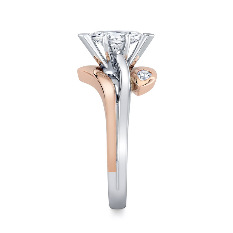 Marquise Natural Diamond 1ctw. Bypass Engagement Ring in 14k White & Rose Gold image number null